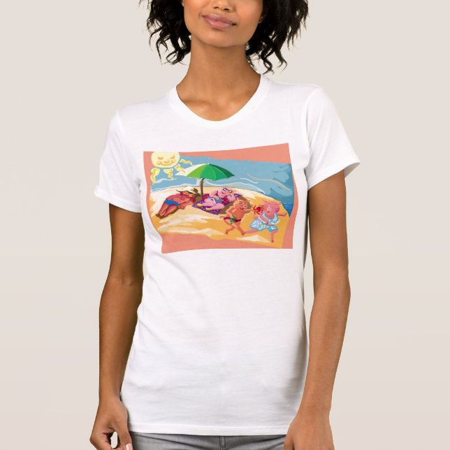Beach-helgdag Tee Shirt (Framsida)