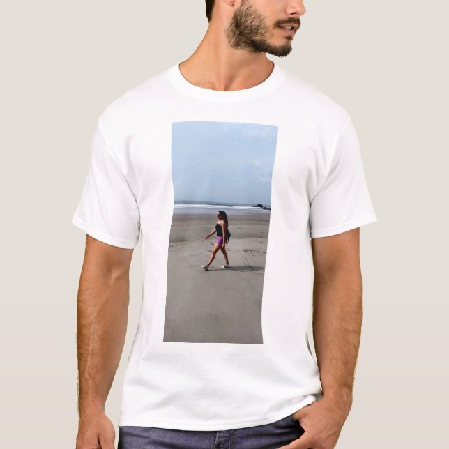 Beach Hiking Girl Tshirt T Shirt (Framsida)