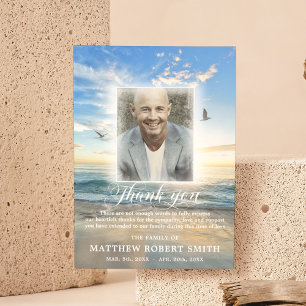 Beach Himlar Tack Sympathy Funeral PHOTO Kort