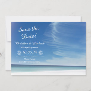 Beach Himmel Cloud & Seashells Spara datumkortet Datumet