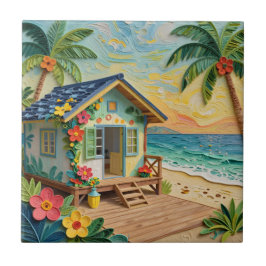 Beach Home Oceanic Coastal Art Kakelplatta