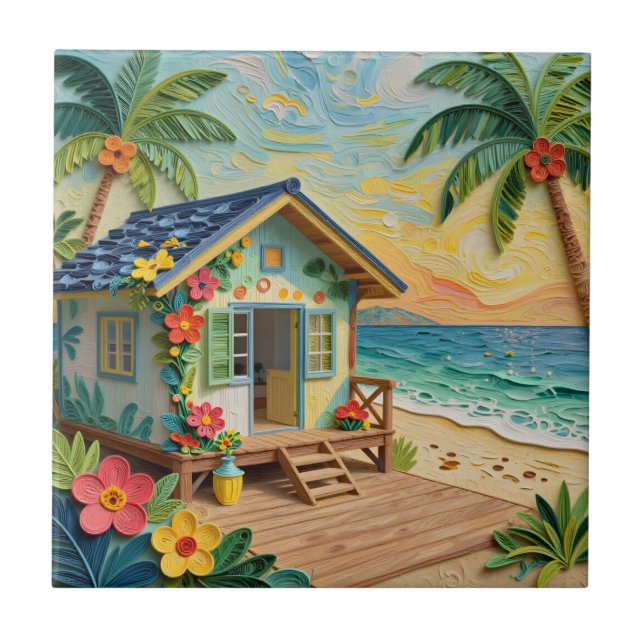 Beach Home Oceanic Coastal Art Kakelplatta (Framsidan)
