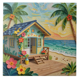 Beach Home Oceanic Coastal Art Kakelplatta