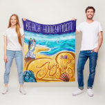 Beach Honeymoon Ny gifta Watercolor Pastel Fleecefilt<br><div class="desc">Starta ett nytt liv med den här filten i din livsmiljö. Det kan användas som dekorativt biet. Konstruktionen har pastellmålning av nytillkomna par på stranden med vackert skript ny gifta på hjärtat.</div>