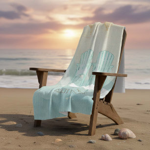 Beach House Adirondack Chairs Aqua Blue ID623 Fleecefilt
