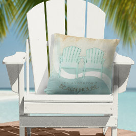 Beach House Adirondack Chairs Aqua Blue ID623 Kudde