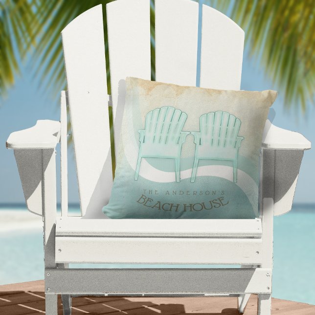 Beach House Adirondack Chairs Aqua Blue ID623 Kudde (Skapare uppladdad)