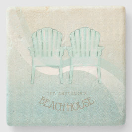 Beach House Adirondack Chairs Aqua Blue ID623 Stenunderlägg