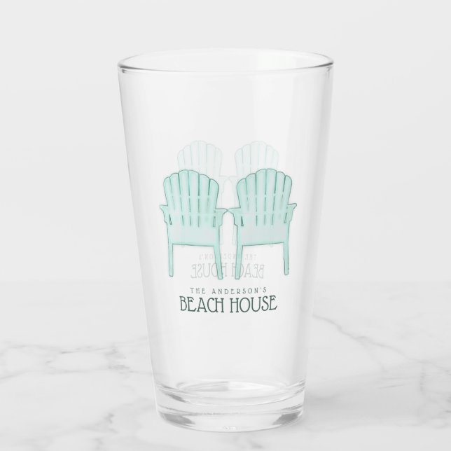 Beach House Adirondack Chairs Aqua ID623 Glaskopp (Baksida)