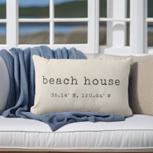 Beach House Anpassningsbar Coordinates Dekorativ k