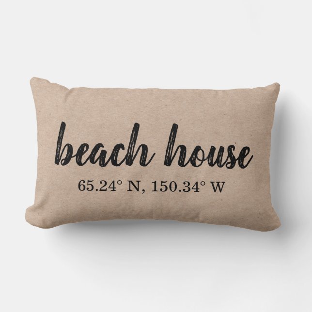 Beach House Anpassningsbar Coordinates Lumbar Pill Lumbarkudde (Framsida)