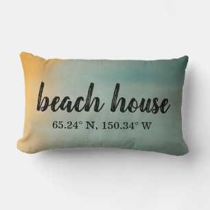 Beach House Anpassningsbar Coordinates Lumbarkudde