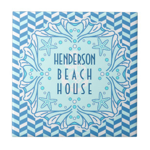 Beach House Art Deco-Snäcka och Herringbone-Anpas Kakelplatta