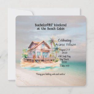 Beach House Bachelorette Party-inbjudan Inbjudningar