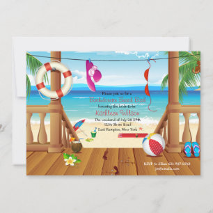 Beach House Bachelorette Party-inbjudan Inbjudningar
