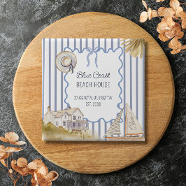 Beach House Blue Coastal Chic Blue Rand Knapp