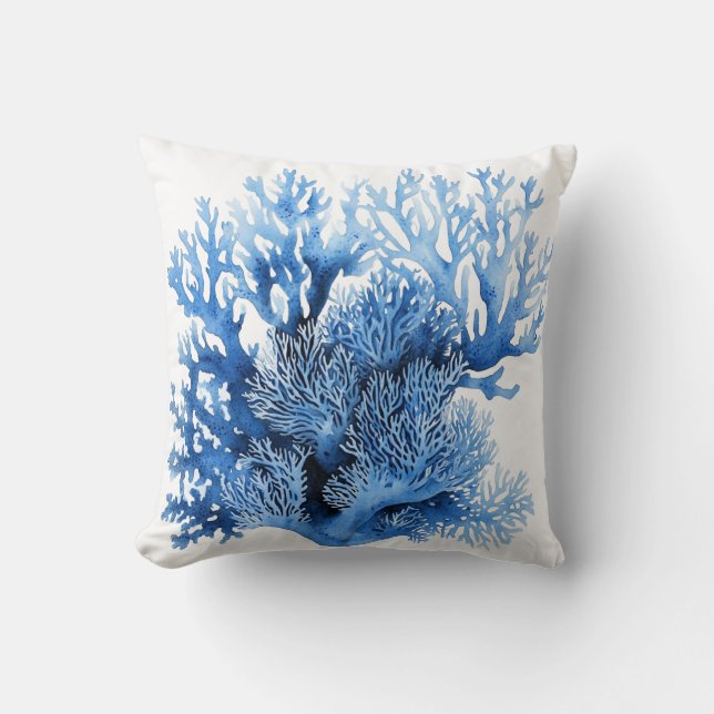 Beach House Blue Coral Kuddarpillow Kudde (Framsida)