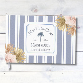 Beach House Blue Rand Coastal Boho Farmhouse Gästböcker