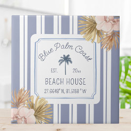 Beach House Blue Rand Coastal Boho Farmhouse Kakelplatta