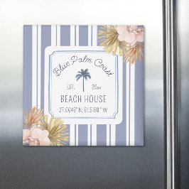 Beach House Blue Rand Coastal Boho Farmhouse Magnet