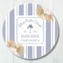 Beach House Blue Rand Coastal Boho Farmhouse Underlägg