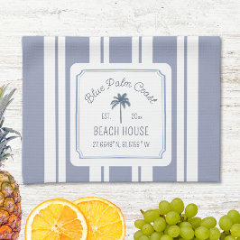 Beach House Blue Rand Coastal Farmhouse Kökshandduk