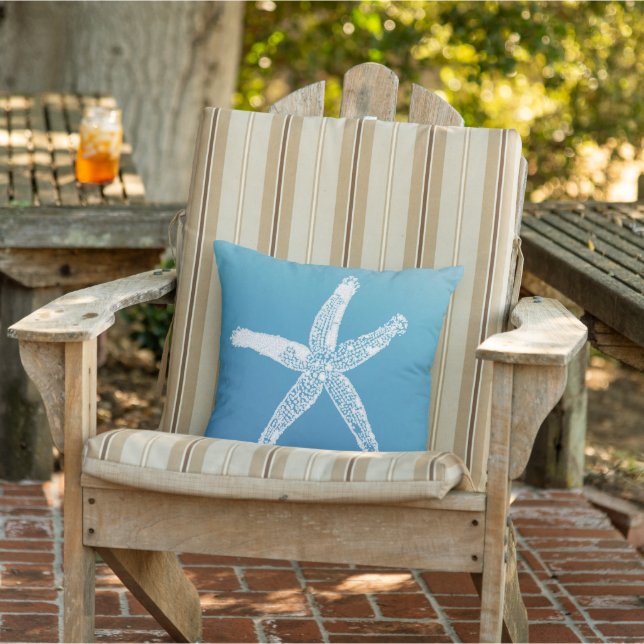 Beach House Blue Starfish Coastal  Kudde (Stol)