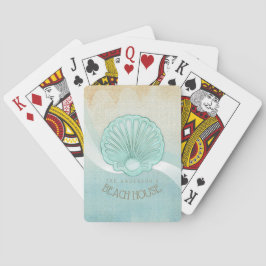 Beach House Clam Snäcka Aqua Blue ID623 Casinokort