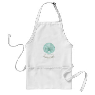 Beach House Clam Snäcka Aqua Blue ID623 Förkläde