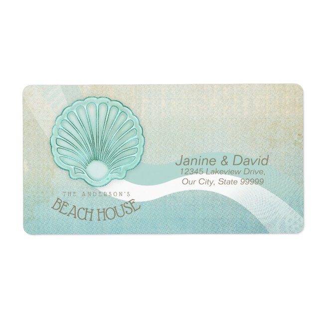 Beach House Clam Snäcka Aqua Blue ID623 Fraktsedel (Framsidan)