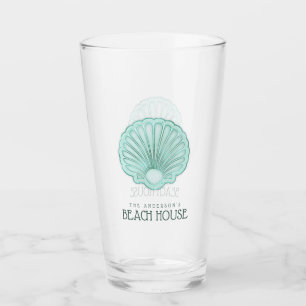 Beach House Clam Snäcka Aqua Blue ID623 Glaskopp