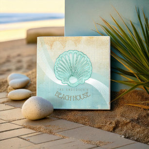 Beach House Clam Snäcka Aqua Blue ID623 Kakelplatta