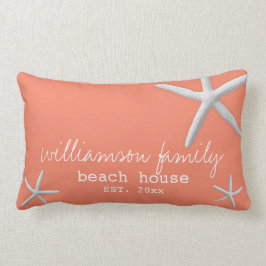 Beach House Coastal Starfish Light Coral Lumbarkudde