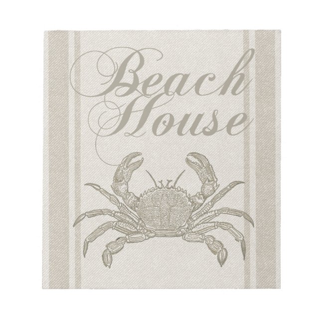 Beach House Crab Seashore Anteckningsblock (Framsida)