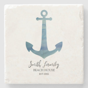 Beach House Etablated Anchor Nautical Stenunderlägg