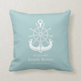 Beach House Family Namn Anchor Kudde