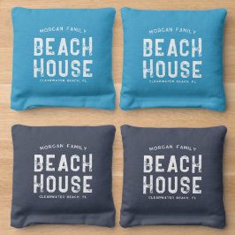 Beach House Family Namn Aqua och Navy Blue