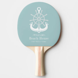 Beach House Family Namn Teal Anchor Pingisracket