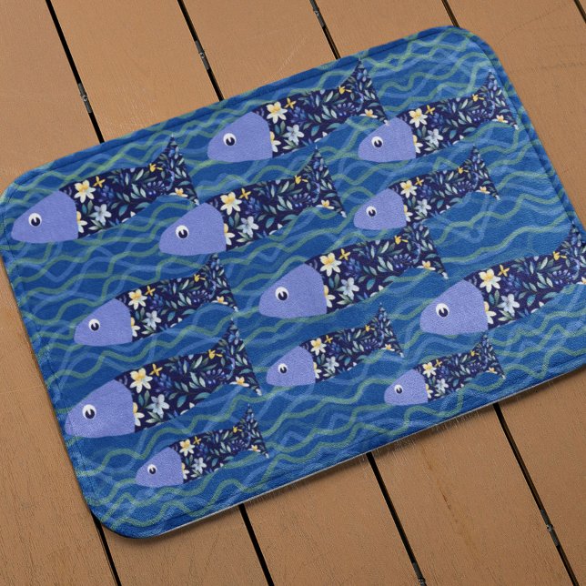 Beach House Fish Sjölandskap Seaside Fishman Badrumsmatta (Skapare uppladdad)