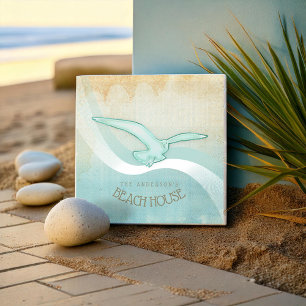 Beach House Fiskmås Aqua Blue ID623 Kakelplatta