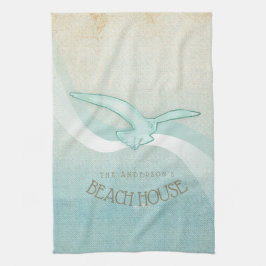 Beach House Fiskmås Aqua Blue ID623 Kökshandduk