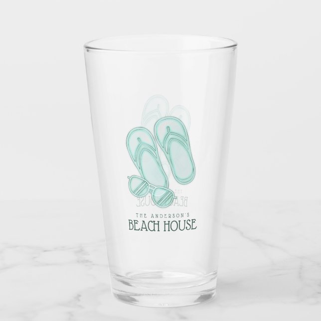 Beach House Flinflip flops Sunglasses Aqua Blue ID Glaskopp (Framsida)