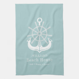 Beach House för Nautisk anchor Family Namn Kökshandduk