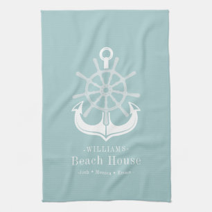 Beach House för Nautisk anchor Family Namn Kökshandduk