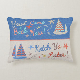 Beach House   Funny Nautical Pun   Segment Humor Prydnadskudde