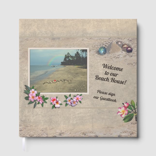 Beach House Guest Bok med Aloha & Plumeria (Framsida)