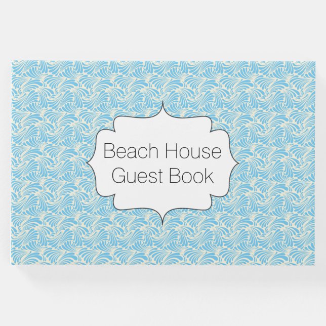 Beach House Guest Bok Modern Blue Wave Mönster (Framsida)