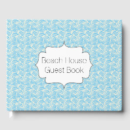 Beach House Guest Bok Modern Blue Wave Mönster