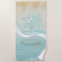 Beach House Handflatan Träd Aqua ID623