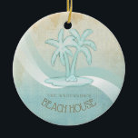 Beach House Handflatan Träd Aqua ID623 Julgransprydnad Keramik<br><div class="desc">Med den här produkten i det mjuka färgen av hav och sand kan du enkelt lägga till din egen namn och text med hjälp av den angivna mallen. Den enkla bilden av handflatan träd på en bedrövad, vattenfärgad bakgrund markeras med en vågaccent i aqua och vitt. Om du inte har...</div>
